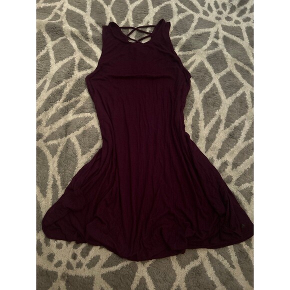 Burgundy Francesca’s Ribbed Swing Dress - Picture 1 of 3